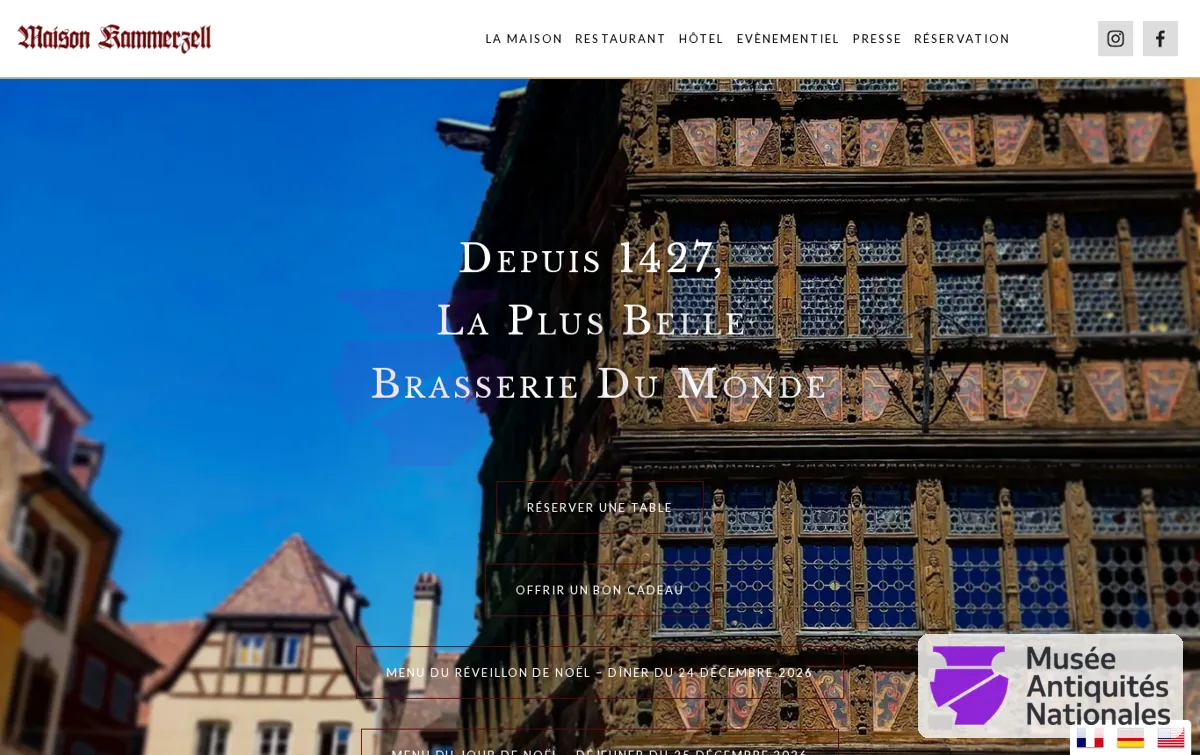 Capture : Maison Kammerzell | Restaurant et Hôtel à Strasbourg
